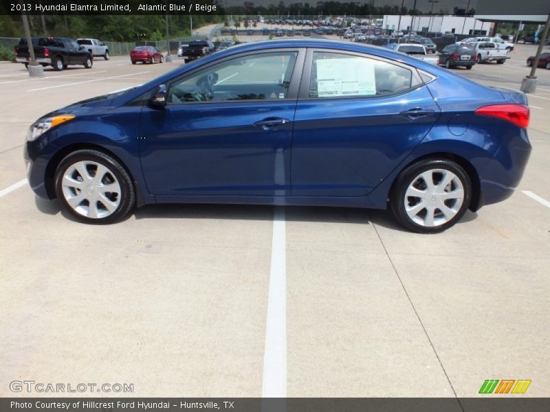 Atlantic Blue / Beige 2013 Hyundai Elantra Limited