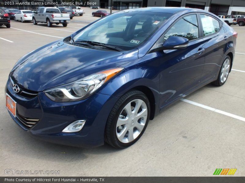Atlantic Blue / Beige 2013 Hyundai Elantra Limited
