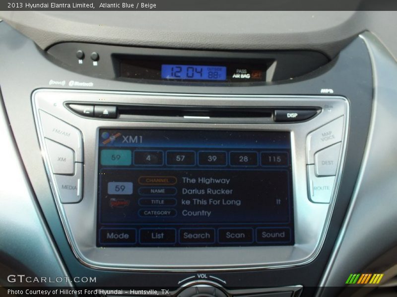 Atlantic Blue / Beige 2013 Hyundai Elantra Limited