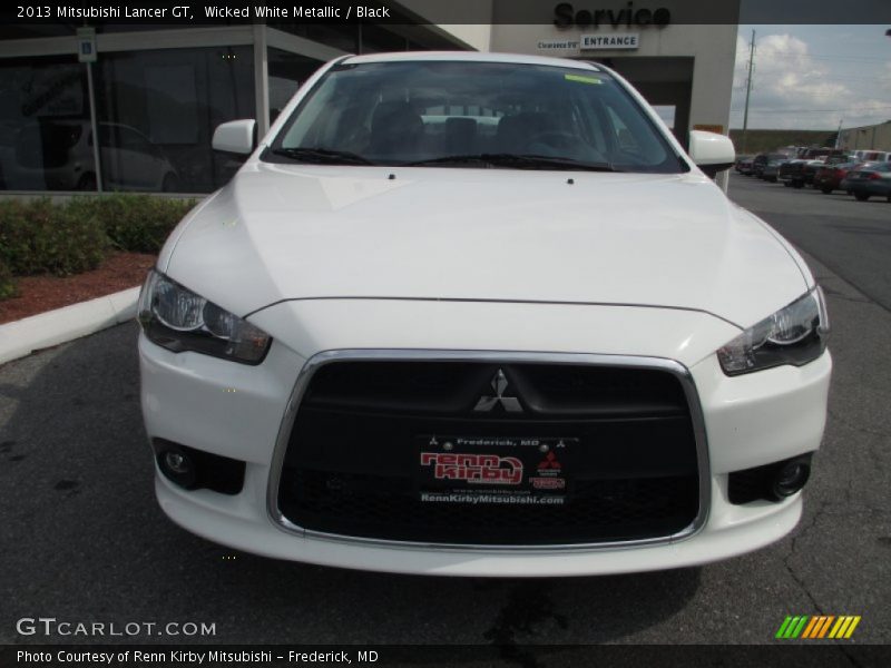 Wicked White Metallic / Black 2013 Mitsubishi Lancer GT