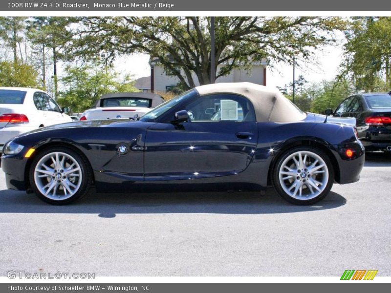 Monaco Blue Metallic / Beige 2008 BMW Z4 3.0i Roadster