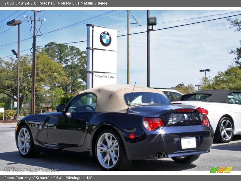 Monaco Blue Metallic / Beige 2008 BMW Z4 3.0i Roadster