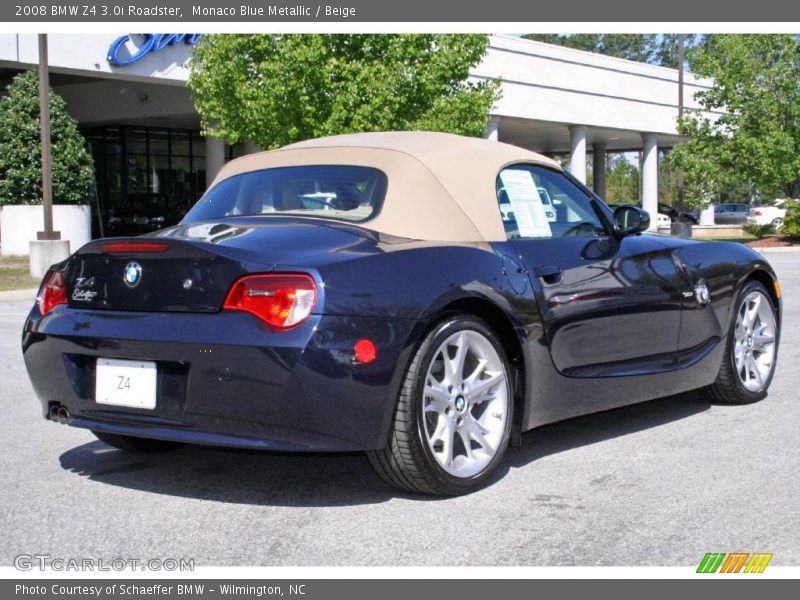 Monaco Blue Metallic / Beige 2008 BMW Z4 3.0i Roadster