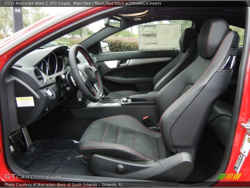 Black/Red Stitch w/DINAMICA Inserts Interior - 2013 C 250 Coupe 