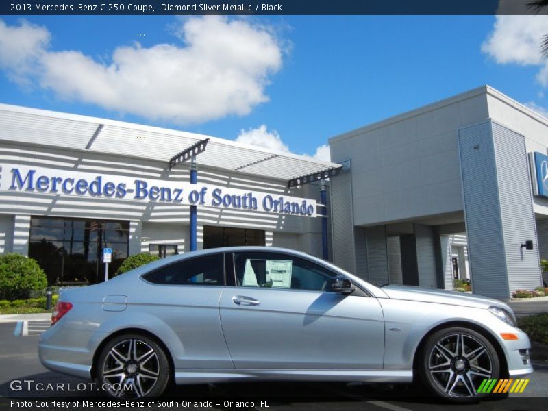 Diamond Silver Metallic / Black 2013 Mercedes-Benz C 250 Coupe
