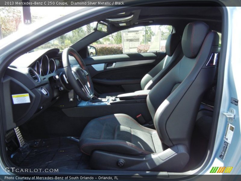 Diamond Silver Metallic / Black 2013 Mercedes-Benz C 250 Coupe