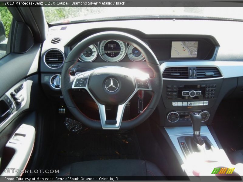 Diamond Silver Metallic / Black 2013 Mercedes-Benz C 250 Coupe