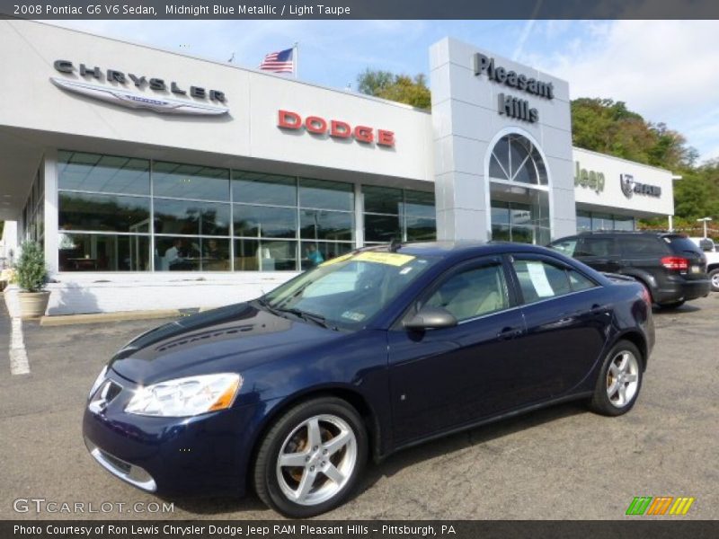 Midnight Blue Metallic / Light Taupe 2008 Pontiac G6 V6 Sedan