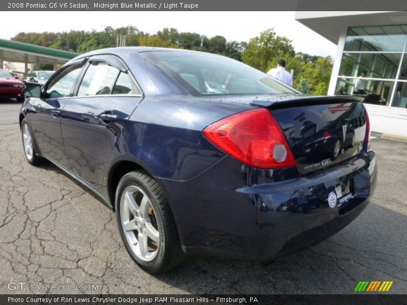 Midnight Blue Metallic / Light Taupe 2008 Pontiac G6 V6 Sedan