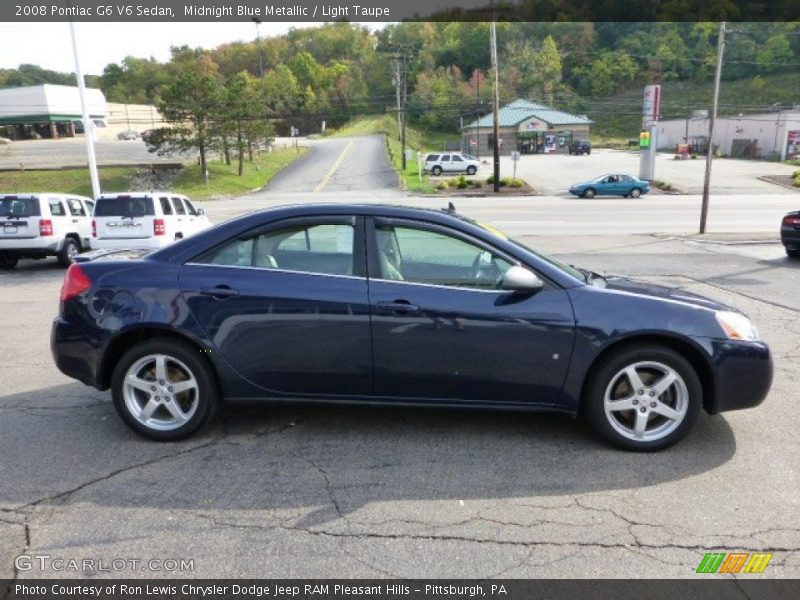 Midnight Blue Metallic / Light Taupe 2008 Pontiac G6 V6 Sedan
