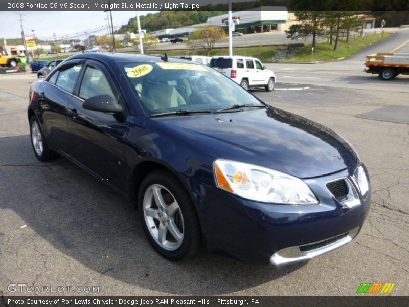 Midnight Blue Metallic / Light Taupe 2008 Pontiac G6 V6 Sedan