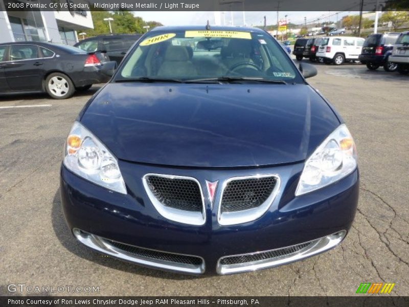 Midnight Blue Metallic / Light Taupe 2008 Pontiac G6 V6 Sedan