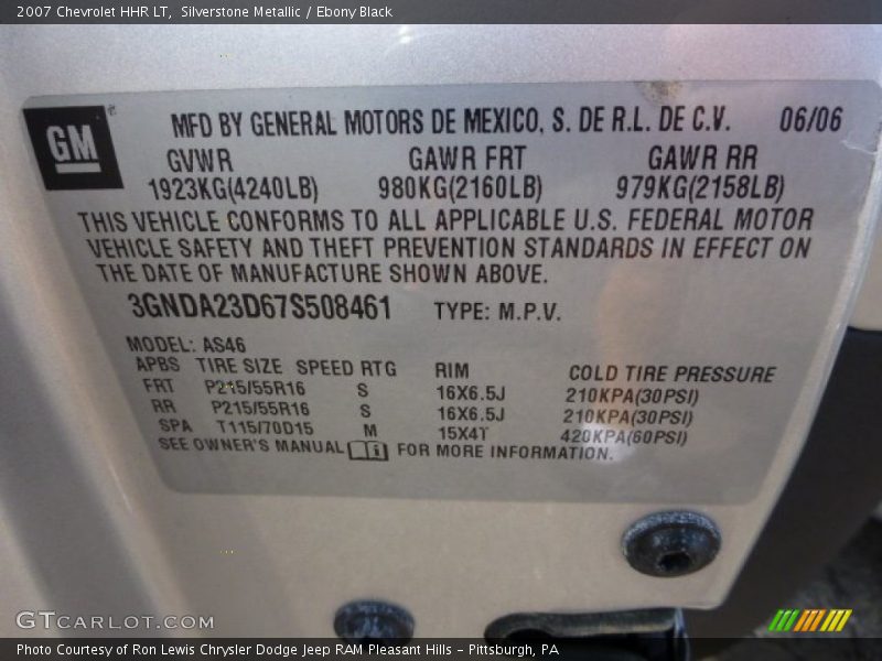 Silverstone Metallic / Ebony Black 2007 Chevrolet HHR LT