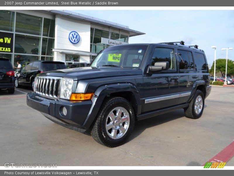 Steel Blue Metallic / Saddle Brown 2007 Jeep Commander Limited