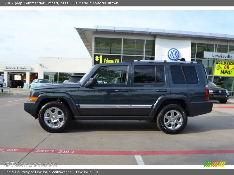 Steel Blue Metallic / Saddle Brown 2007 Jeep Commander Limited