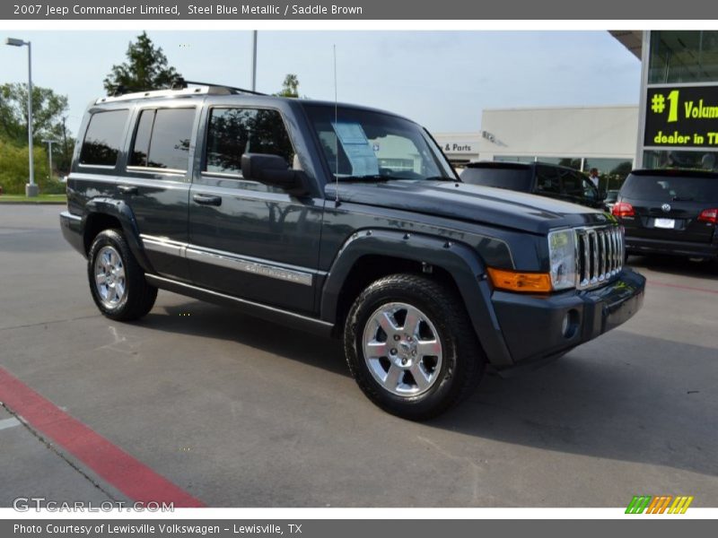 Steel Blue Metallic / Saddle Brown 2007 Jeep Commander Limited