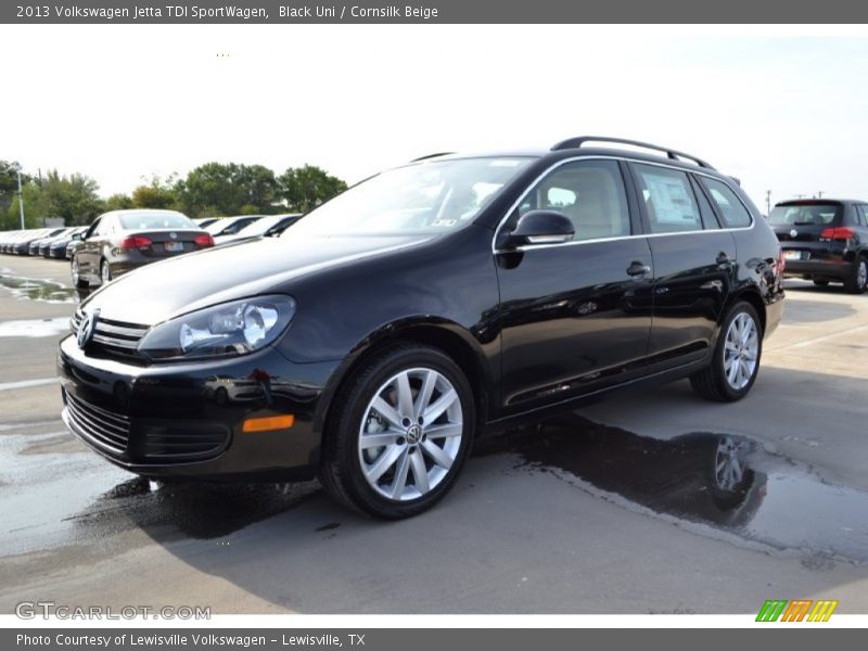 Black Uni / Cornsilk Beige 2013 Volkswagen Jetta TDI SportWagen