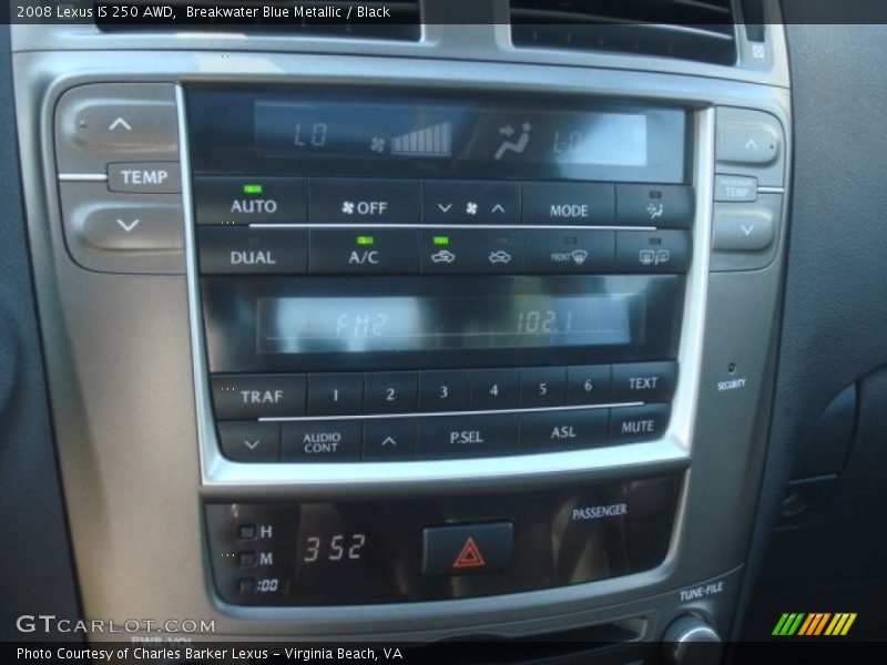 Controls of 2008 IS 250 AWD