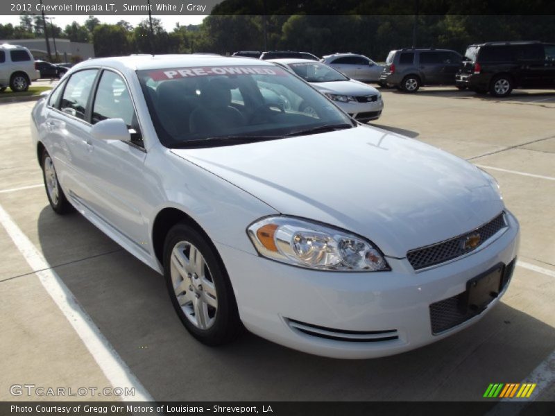 Summit White / Gray 2012 Chevrolet Impala LT