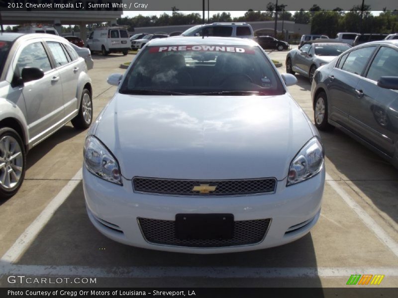 Summit White / Gray 2012 Chevrolet Impala LT