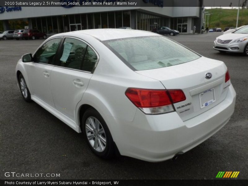 Satin White Pearl / Warm Ivory 2010 Subaru Legacy 2.5i Premium Sedan
