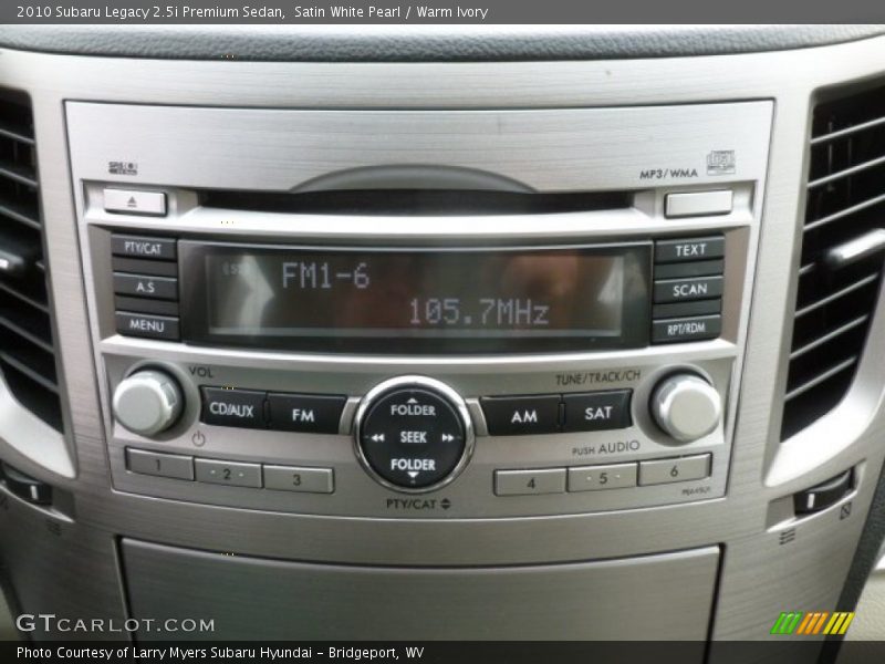 Audio System of 2010 Legacy 2.5i Premium Sedan