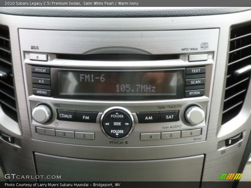 Audio System of 2010 Legacy 2.5i Premium Sedan