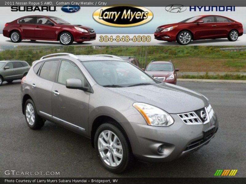 Gotham Gray Metallic / Gray 2011 Nissan Rogue S AWD