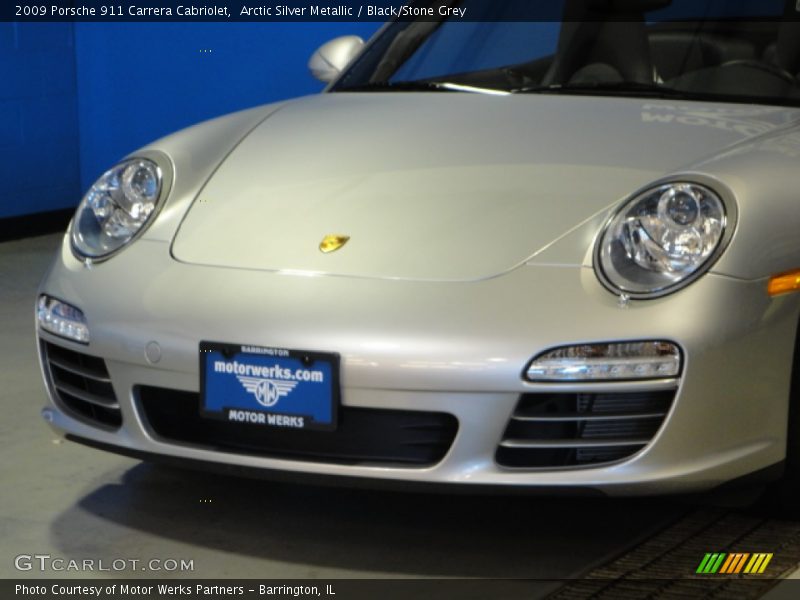 Arctic Silver Metallic / Black/Stone Grey 2009 Porsche 911 Carrera Cabriolet