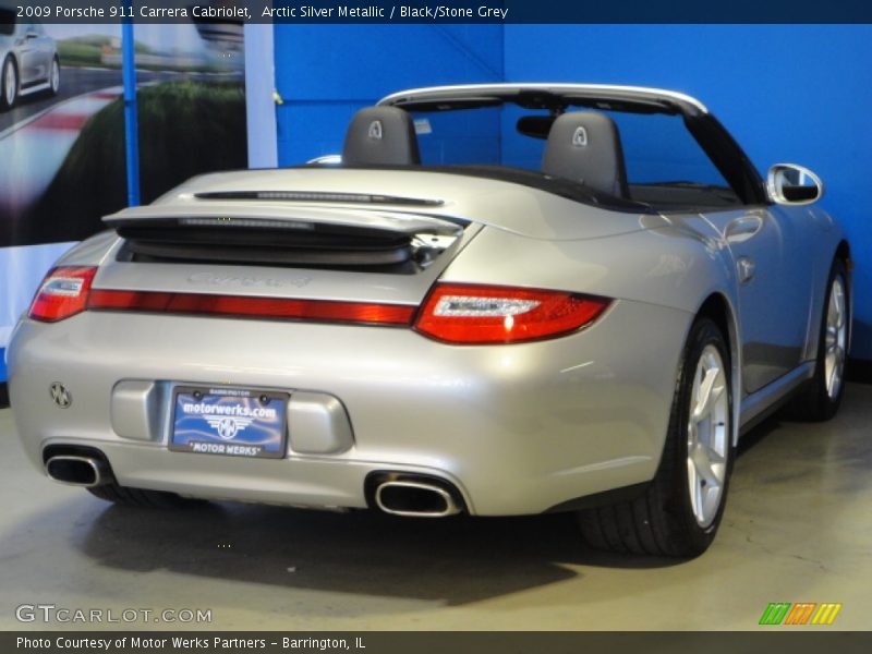 Arctic Silver Metallic / Black/Stone Grey 2009 Porsche 911 Carrera Cabriolet