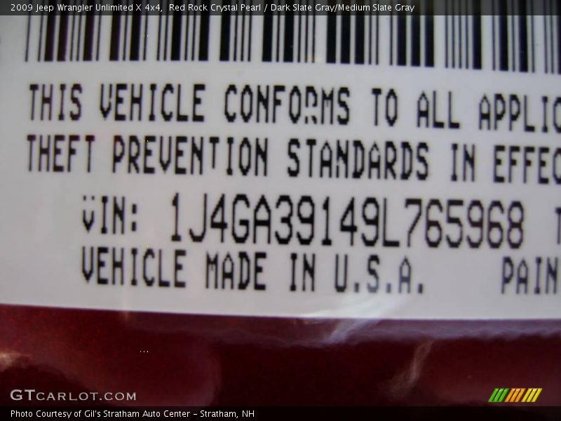 Red Rock Crystal Pearl / Dark Slate Gray/Medium Slate Gray 2009 Jeep Wrangler Unlimited X 4x4