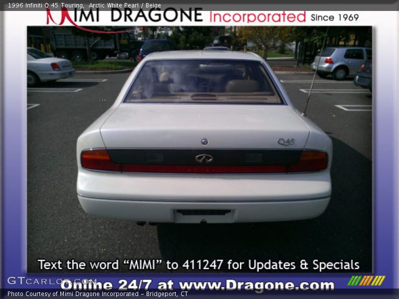 Arctic White Pearl / Beige 1996 Infiniti Q 45 Touring