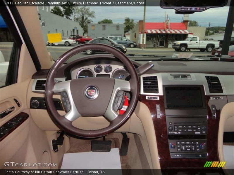 White Diamond Tricoat / Cashmere/Cocoa 2011 Cadillac Escalade Premium AWD