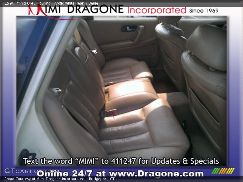Arctic White Pearl / Beige 1996 Infiniti Q 45 Touring