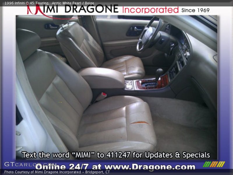 Arctic White Pearl / Beige 1996 Infiniti Q 45 Touring
