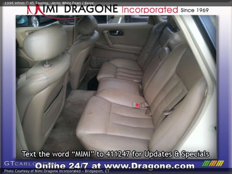Arctic White Pearl / Beige 1996 Infiniti Q 45 Touring