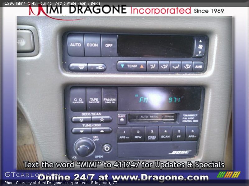 Arctic White Pearl / Beige 1996 Infiniti Q 45 Touring