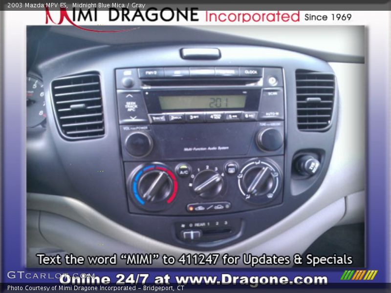 Midnight Blue Mica / Gray 2003 Mazda MPV ES