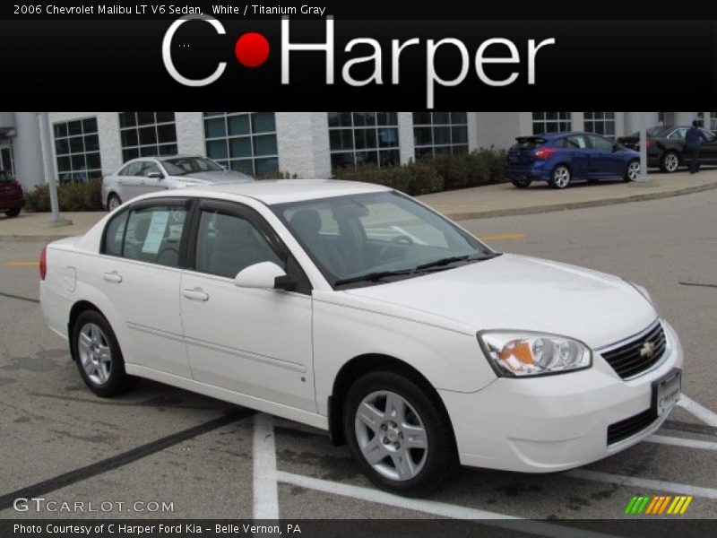 White / Titanium Gray 2006 Chevrolet Malibu LT V6 Sedan