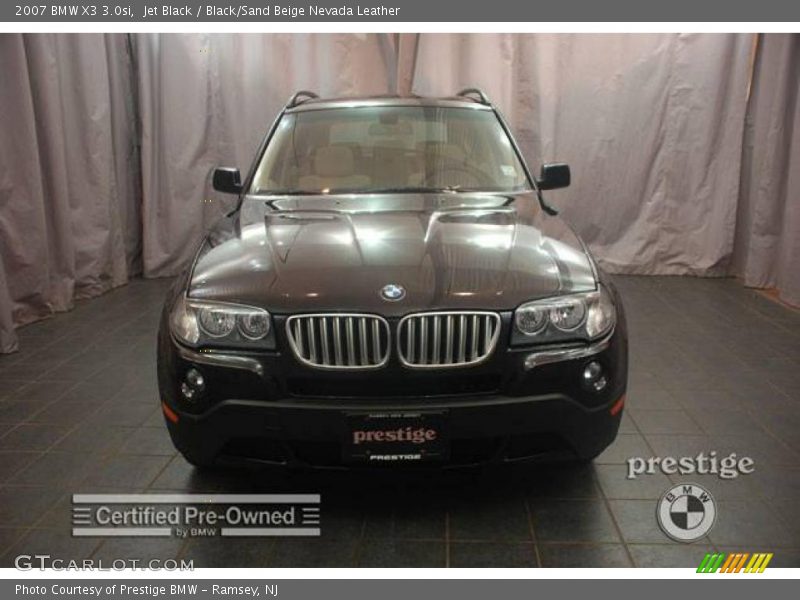 Jet Black / Black/Sand Beige Nevada Leather 2007 BMW X3 3.0si