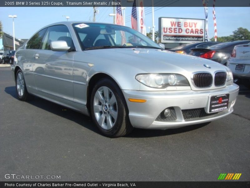 Titanium Silver Metallic / Black 2005 BMW 3 Series 325i Coupe