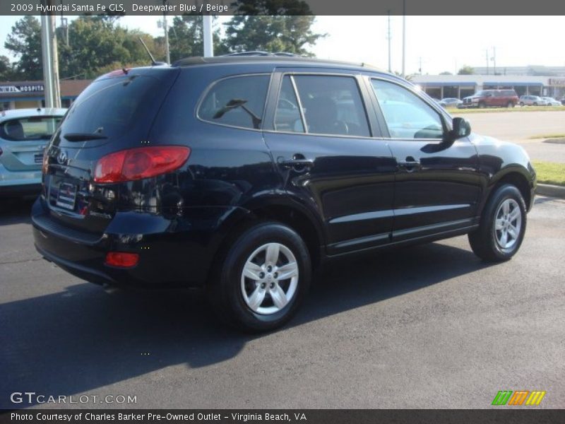 Deepwater Blue / Beige 2009 Hyundai Santa Fe GLS
