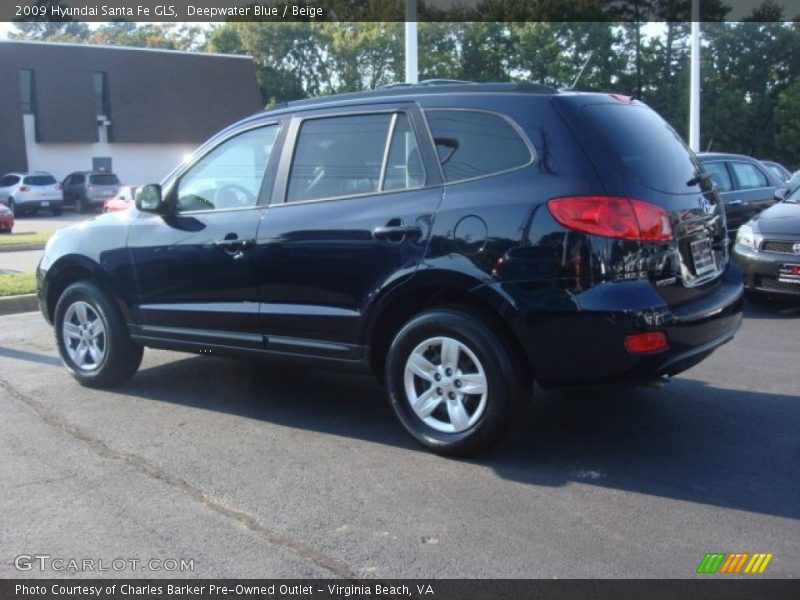 Deepwater Blue / Beige 2009 Hyundai Santa Fe GLS