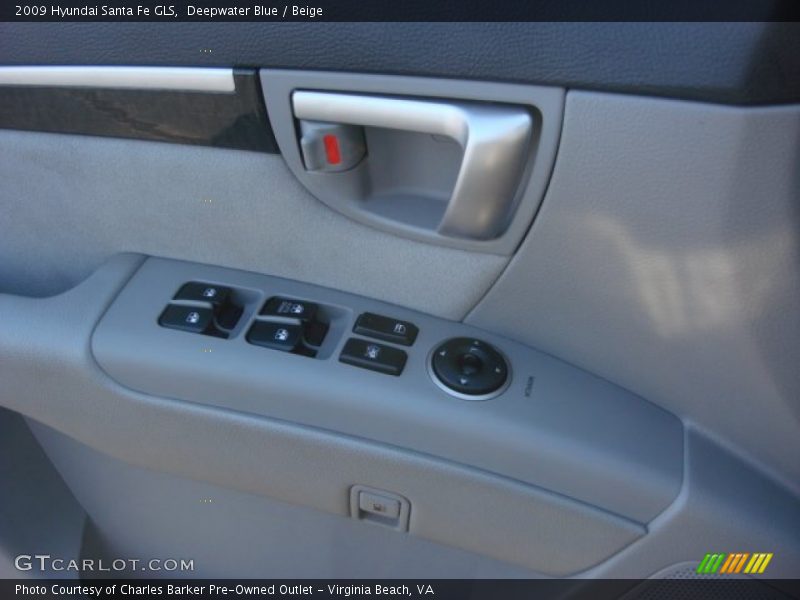 Deepwater Blue / Beige 2009 Hyundai Santa Fe GLS