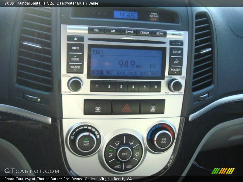 Deepwater Blue / Beige 2009 Hyundai Santa Fe GLS