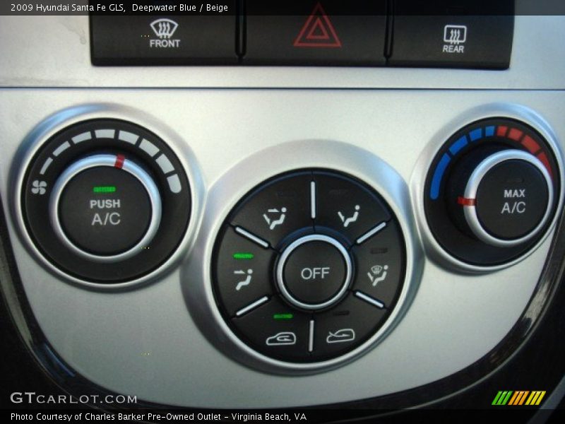 Deepwater Blue / Beige 2009 Hyundai Santa Fe GLS