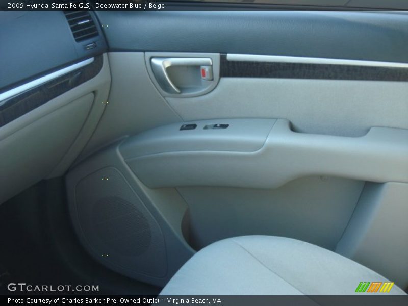 Deepwater Blue / Beige 2009 Hyundai Santa Fe GLS