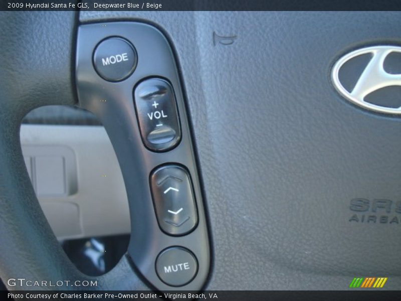 Deepwater Blue / Beige 2009 Hyundai Santa Fe GLS