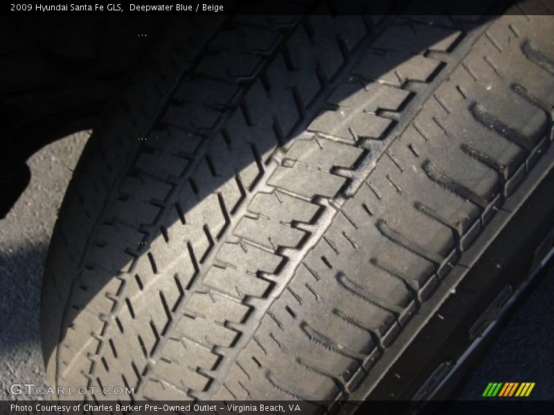 Deepwater Blue / Beige 2009 Hyundai Santa Fe GLS
