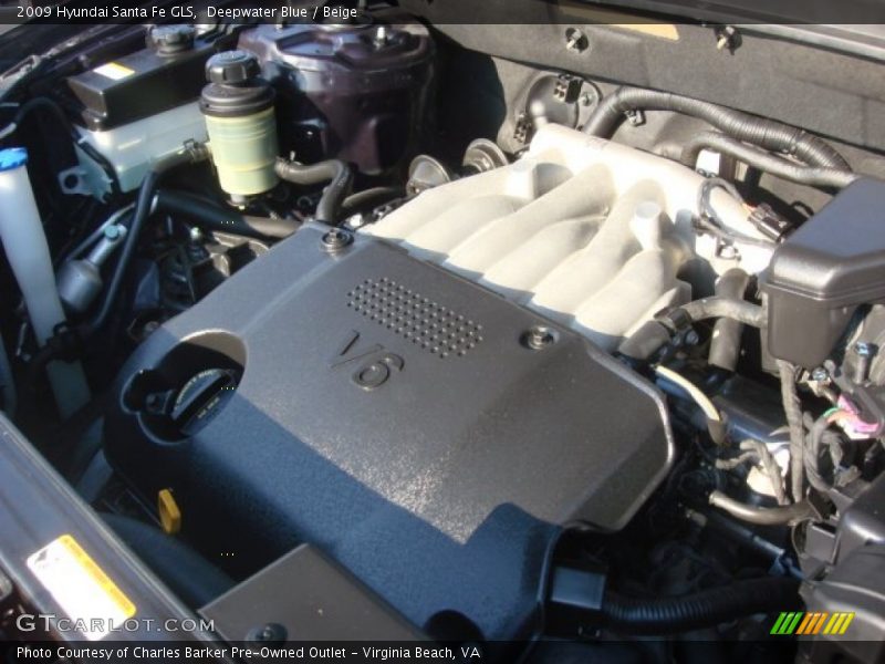 Deepwater Blue / Beige 2009 Hyundai Santa Fe GLS